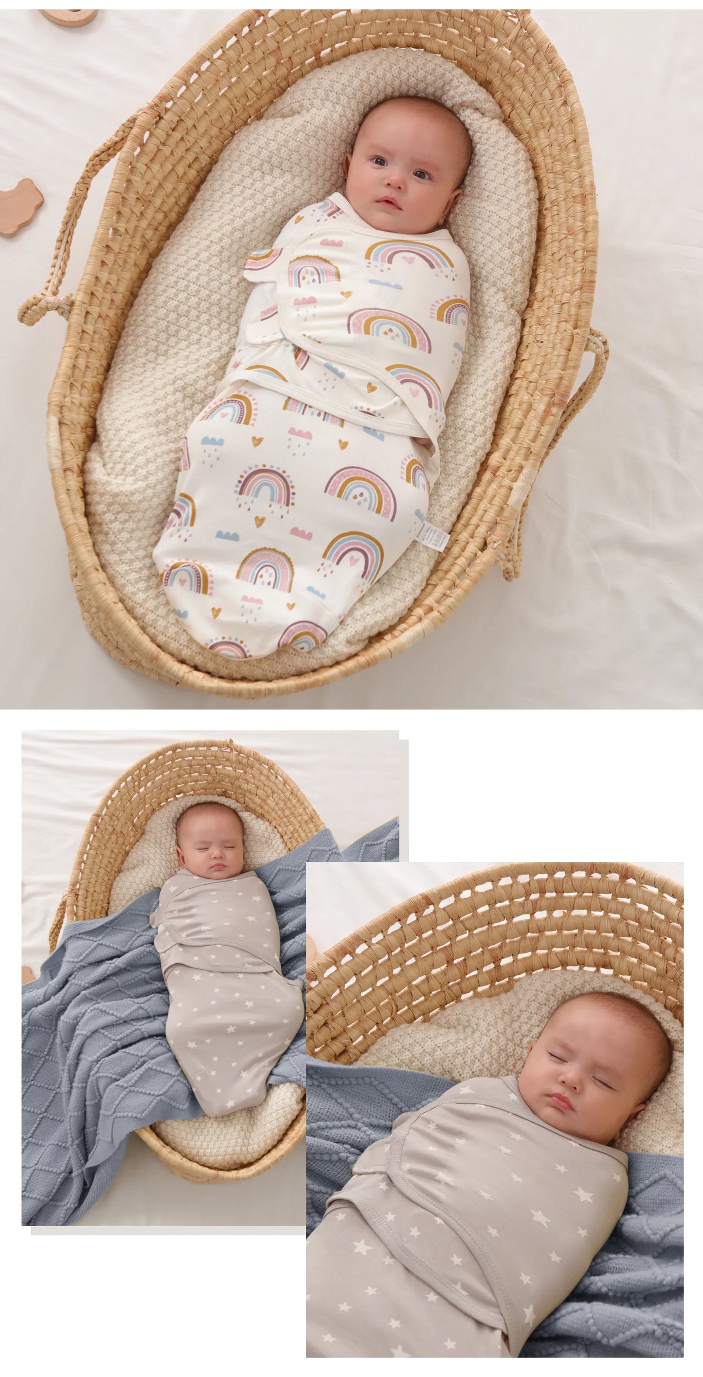 100% Cotton Newborn Swaddle Sleep Sack – Thick Infant Baby Wrap Cocoon Diaper Bag (INSULAR Summer)