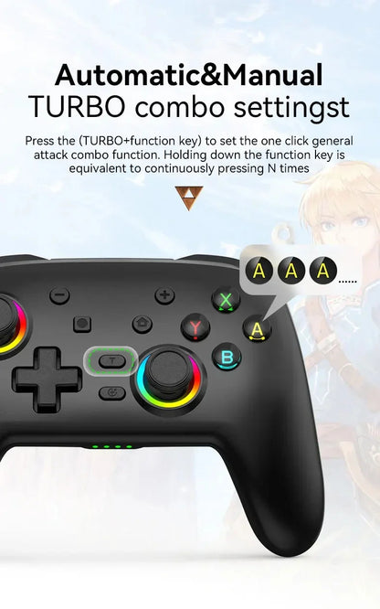 Wireless Pro Gamepad Controller for Nintendo Switch OLED/Lite & Elite – Bluetooth 6-Axis Joystick for PC & Steam Deck