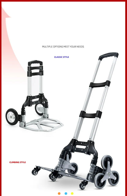 GIANXI Folding Shopping Cart with Wheels – Portable Aluminum Alloy Trolley for Outdoor & Stair Climbing