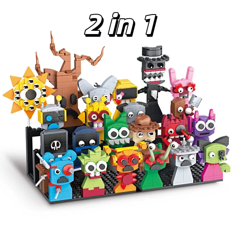 MOC Horror Anime Music Rhythm Box Game Building Blocks Set 2-in-1 Figures DIY Toy Gift