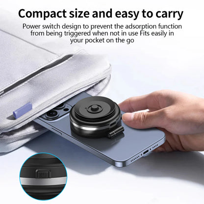 Car Phone Holder Magnetic Mount - 360° Rotating with Strong Vacuum Adsorption, Compatible with iPhone 12-16 Pro Max