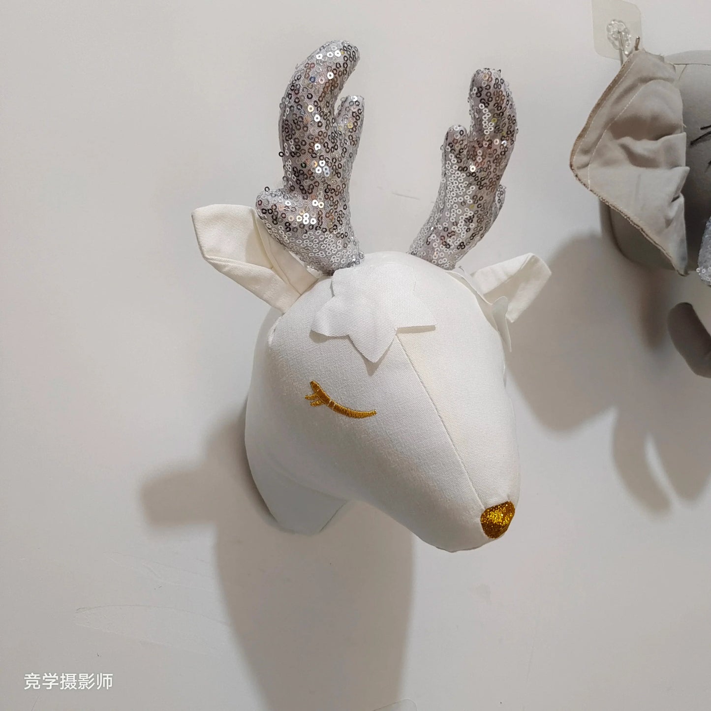 Handmade 3D Felt Animal Heads — Elephant & Swan Wall Hanging Decor for Nursery & Kids’ Bedroom