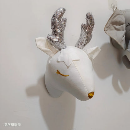 Handmade 3D Felt Animal Heads — Elephant & Swan Wall Hanging Decor for Nursery & Kids’ Bedroom