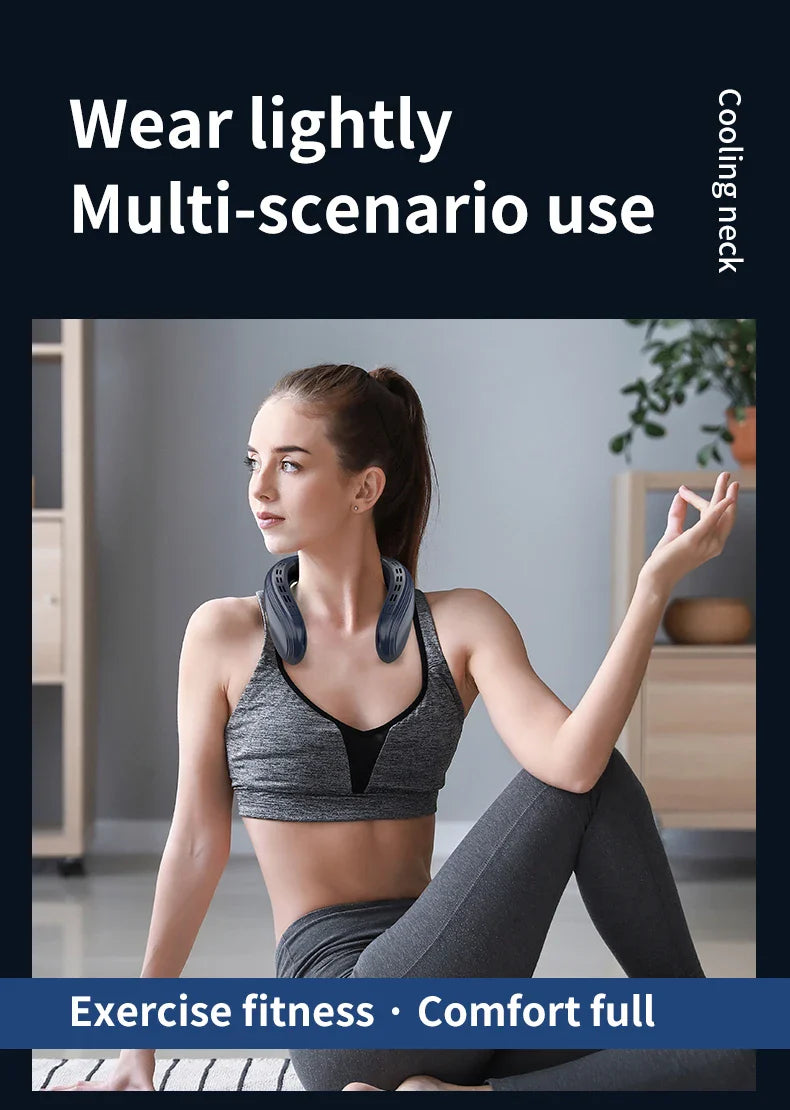 Portable Neck Fan 5200mAh – Rechargeable Wearable Semiconductor Cooling Fan, Personal Outdoor Neck Air Conditioner