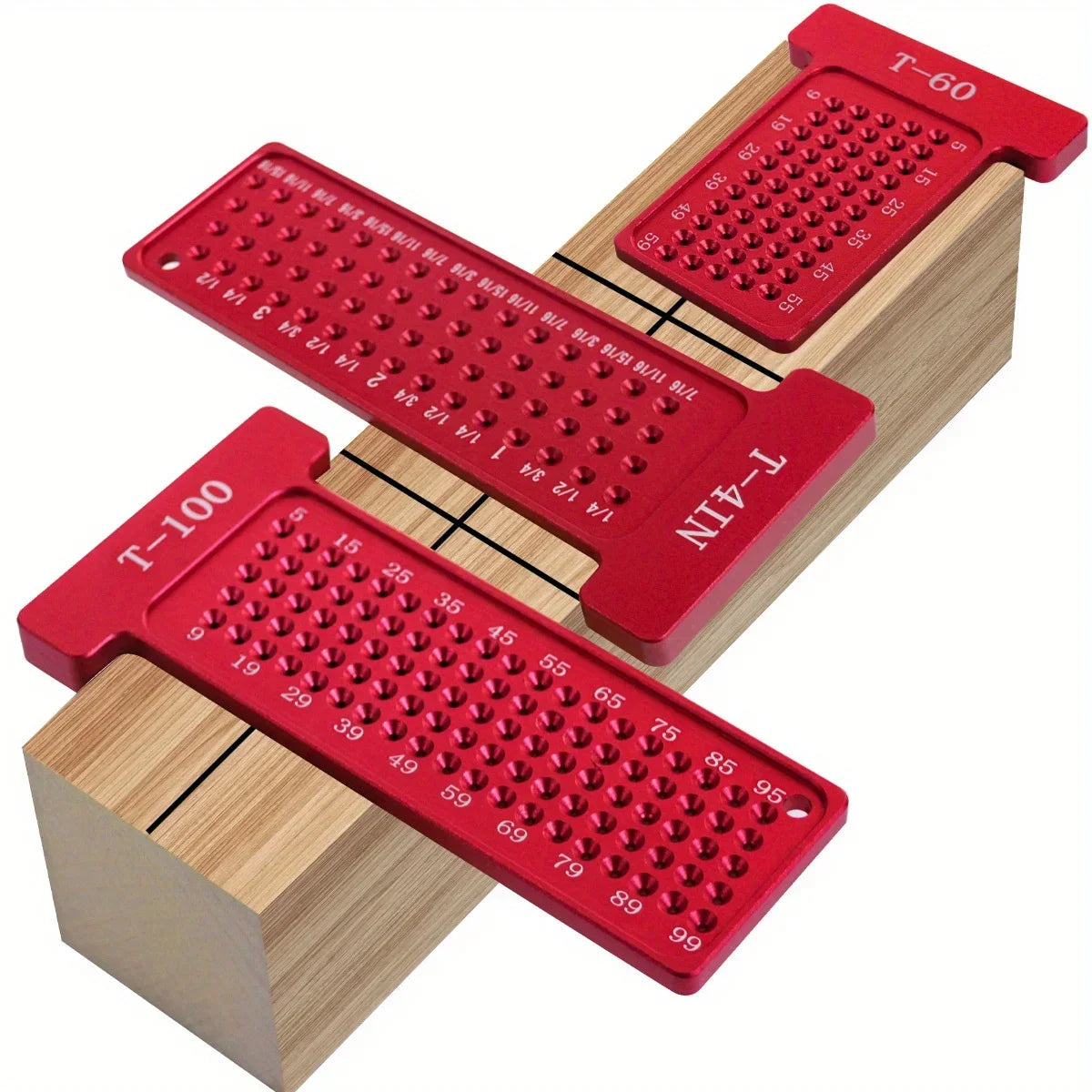 Woodworking Scribe T-Square Ruler – Metric/Inch Aluminum Line Drawing Gauge, Right Angle Protractor for Carpenter Layout