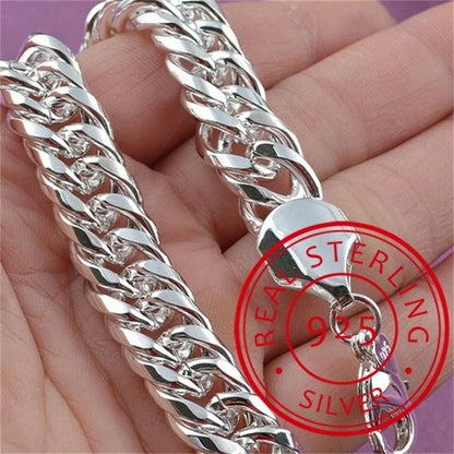 Fine 925 Sterling Silver Chain Bracelet – Solid Charm Jewelry for Women & Men, Party, Wedding & Fashion Gift