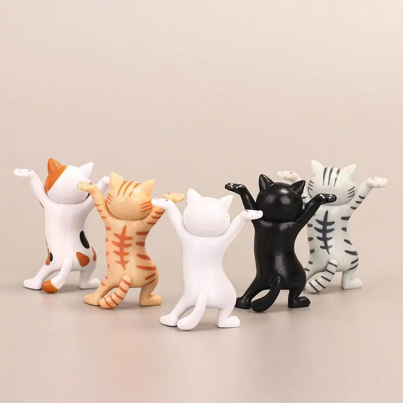 Dancing Cat Figure Decoration - 5 Enchanting Animation Cat Models - Fashion Toy Doll for Cake Decoration