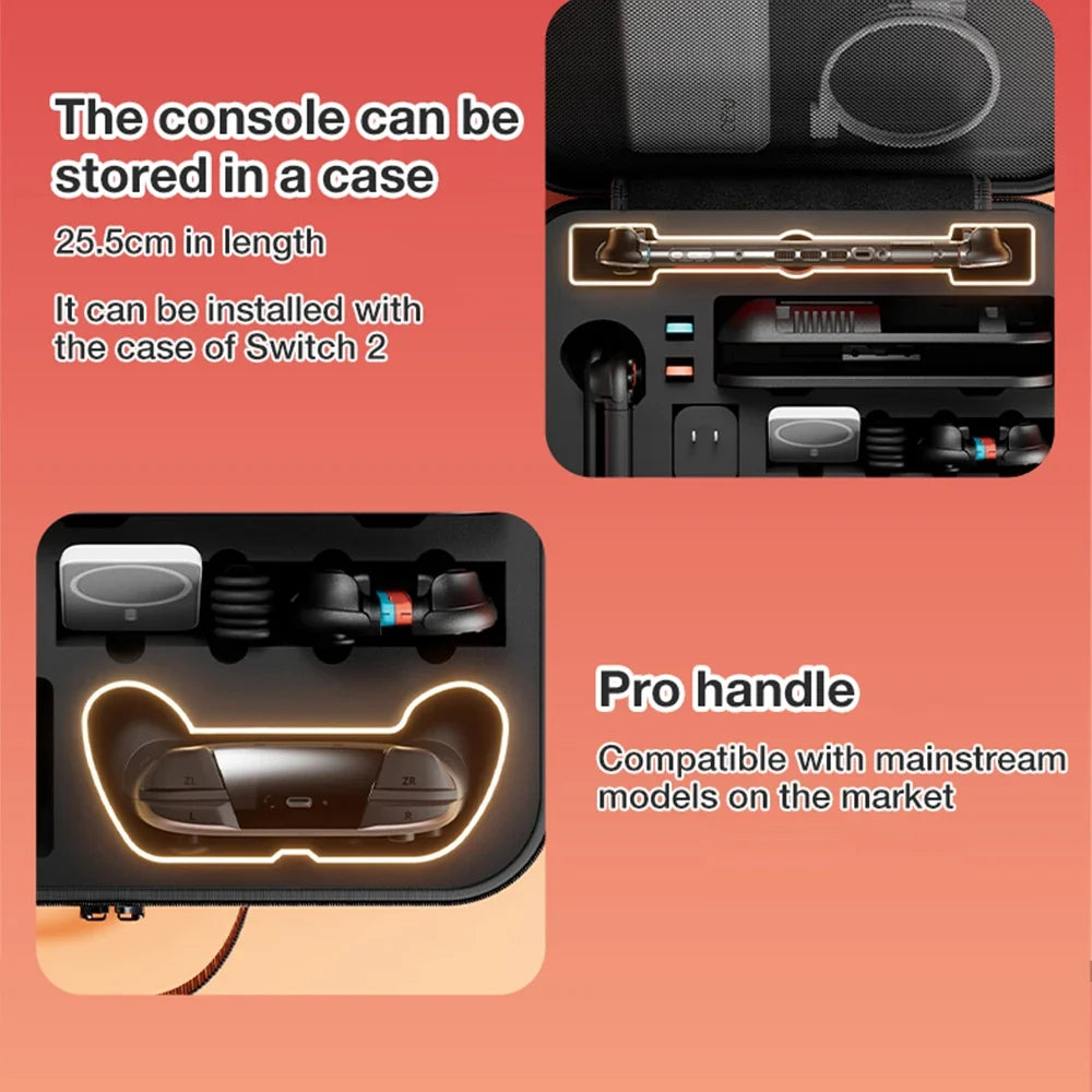 Large Carrying Case for Switch 2 - Waterproof Travel Storage Bag for Console & Accessories