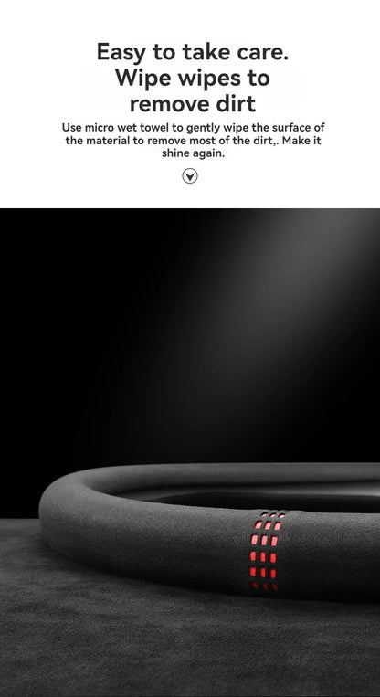 All-Season Suede Steering Wheel Cover — Ultra-Thin, Non-Slip, Breathable Fit for Round & D-Shaped Wheels