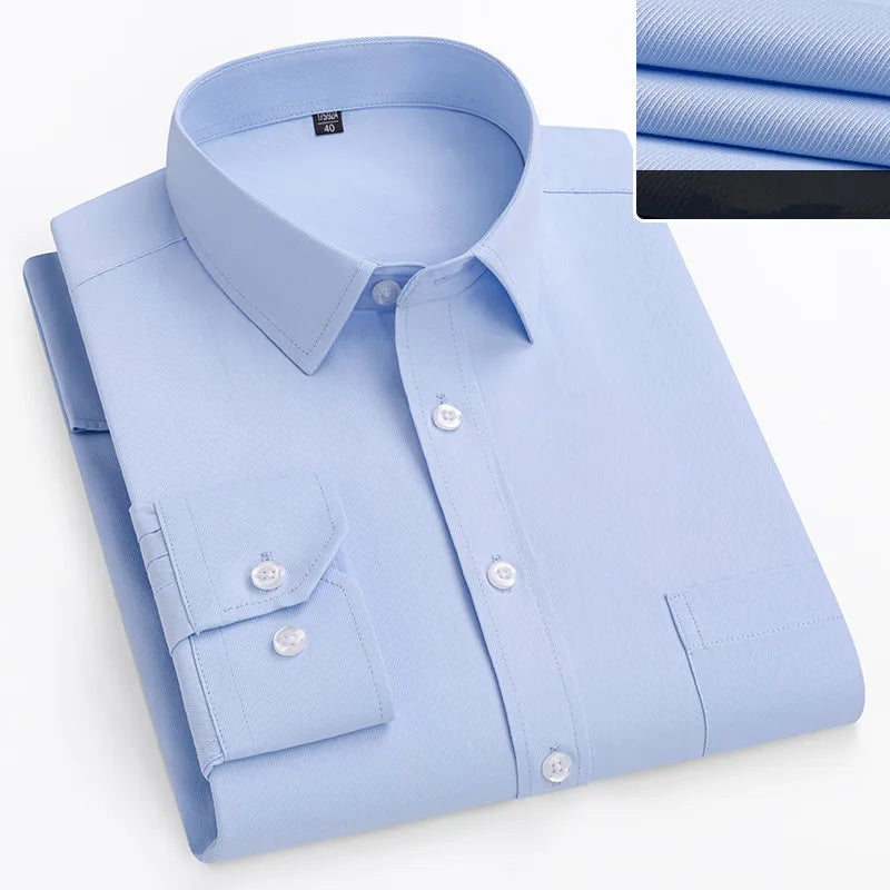 Men’s Plus Size Dress Shirt - Long Sleeve Business Office Shirt 8XL-11XL Regular Fit White Top