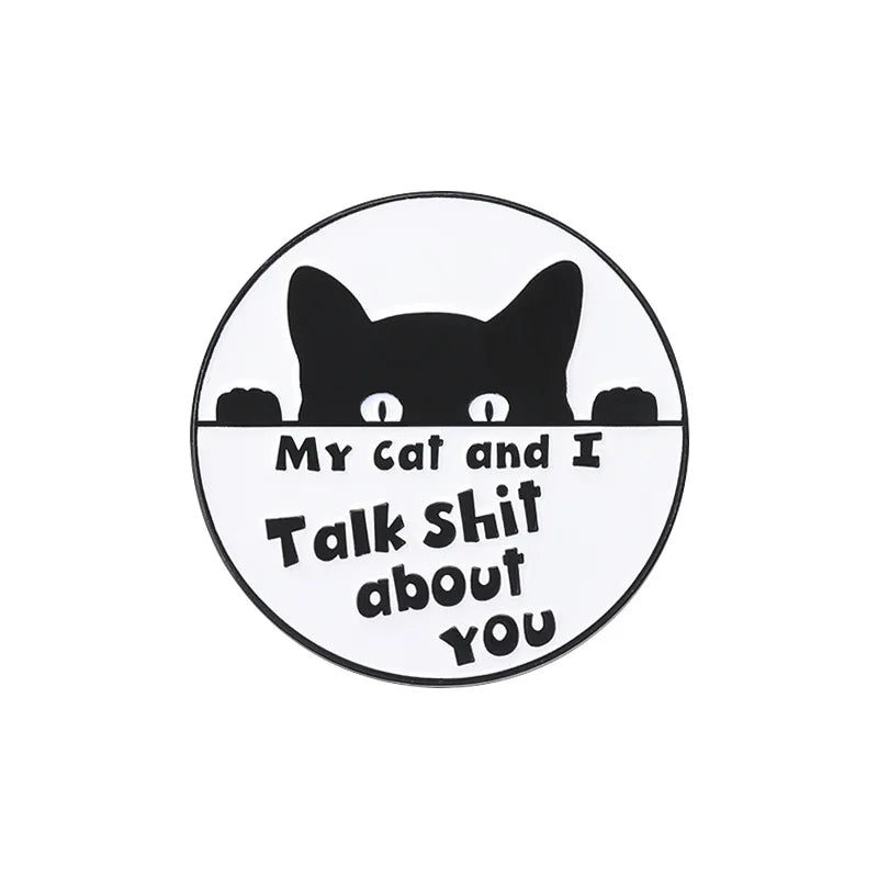 Cute Black Cat Enamel Pin – Tiny Cartoon Animal Metal Brooch Badge Jewelry Accessory Gift
