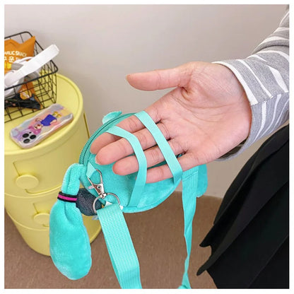 Hatsune Miku Coin Purse Shoulder Bag – Kawaii 14cm Plush Headphone Bag, Cartoon Crossbody Keychain Pendant, Perfect Girl Gift