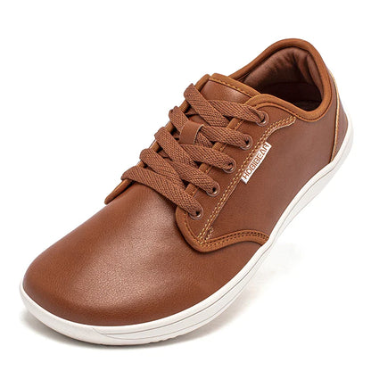 HOBIBEAR Unisex Wide Barefoot Shoes – Zero Drop Minimalist Sneakers for Men & Women, Artificial Leather Trail Walking Shoes