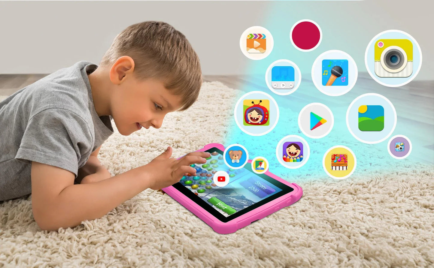 New Cartoon Pattern Kids Tablet – 7 Inch, Quad-Core, 4GB RAM, 64GB ROM, Android Learning & Education Games, Children's Gift