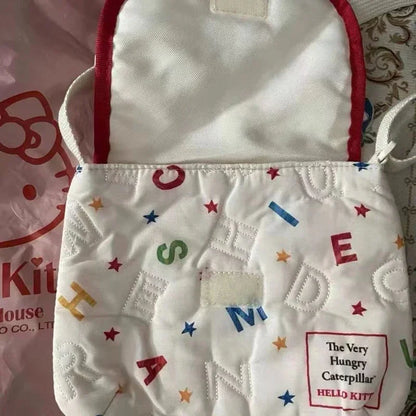 Hello Kitty Cute Tote Bag — Y2K Kawaii Anime Embroidered Shoulder & Makeup Bag for Women & Girls