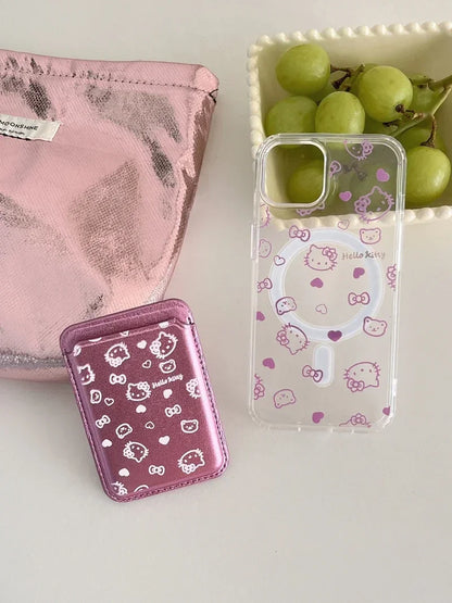 Hello Kitty MagSafe Wallet Case for iPhone 12–16 Pro Max – Cute Sanrio Magnetic Holder with Wireless Charging & Hard Cover