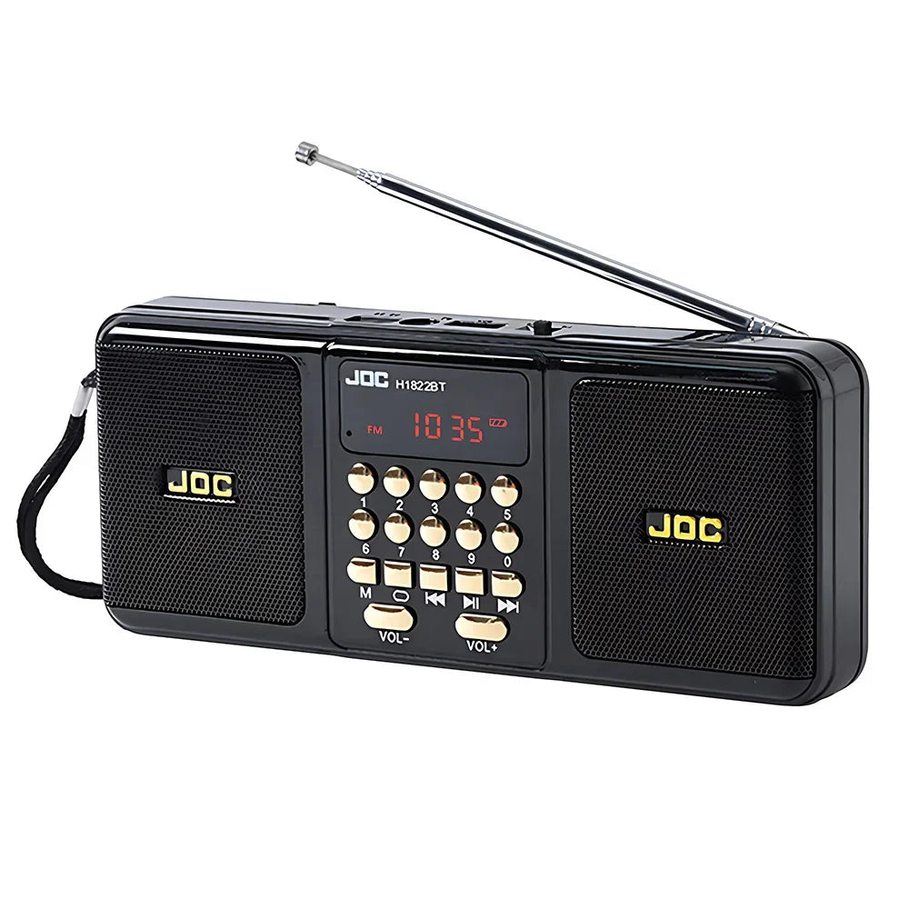 Portable Bluetooth FM Radio Speaker — Wireless Stereo with USB, TF Card & Rechargeable Battery