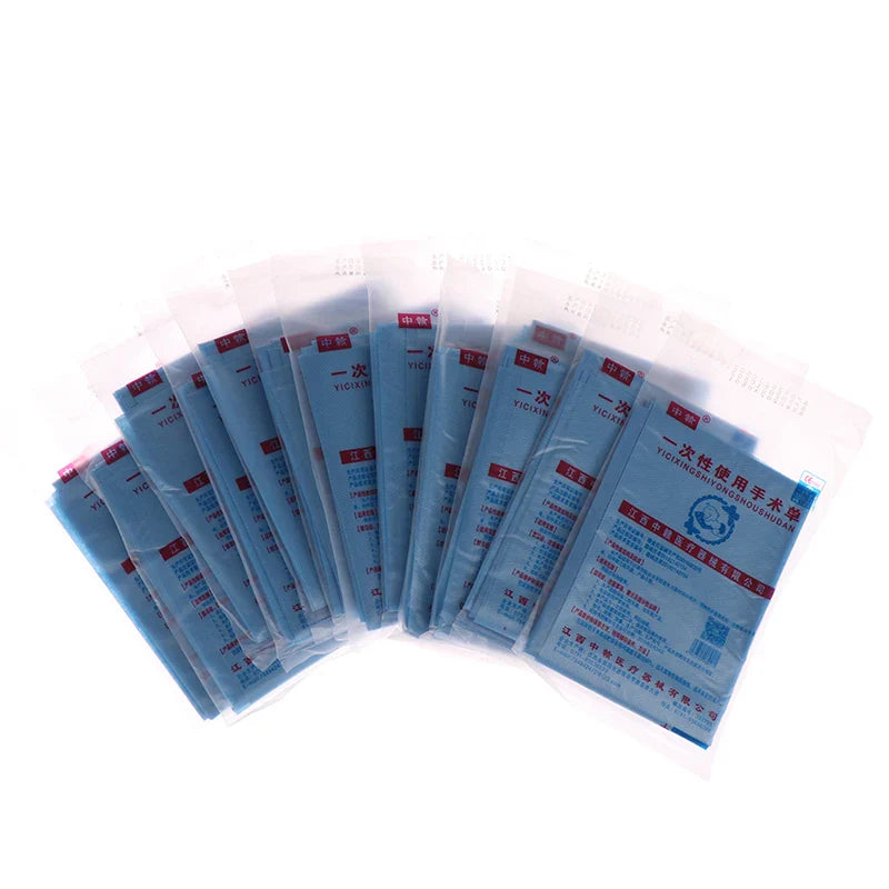 40PCS Disposable Surgical Drapes – Sterile Non-Woven Surgical Sheets, Blue 600x600mm with Hole