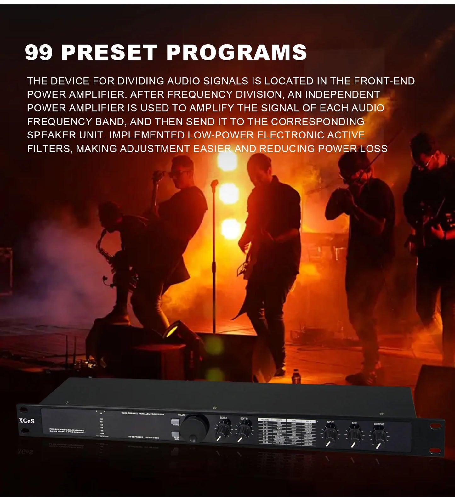 Professional Digital Reverberation DSP Processor - Multi-Effect Audio Equalizer for Enhanced Sound