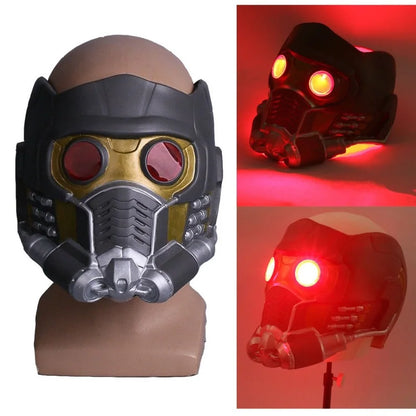 Star Lord LED Helmet Latex Mask — Cosplay Peter Quill Superhero Prop for Infinity War, Halloween & Party