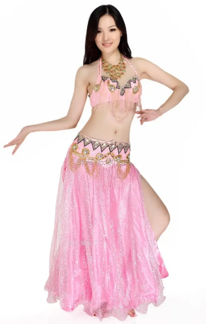 Sexy Belly Dance Costume Set for Women – 2-Piece Bra & Belt Outfit for Sizes 34D/DD,36D/DD,38/D/DDD,40B/C/D,42D/DD