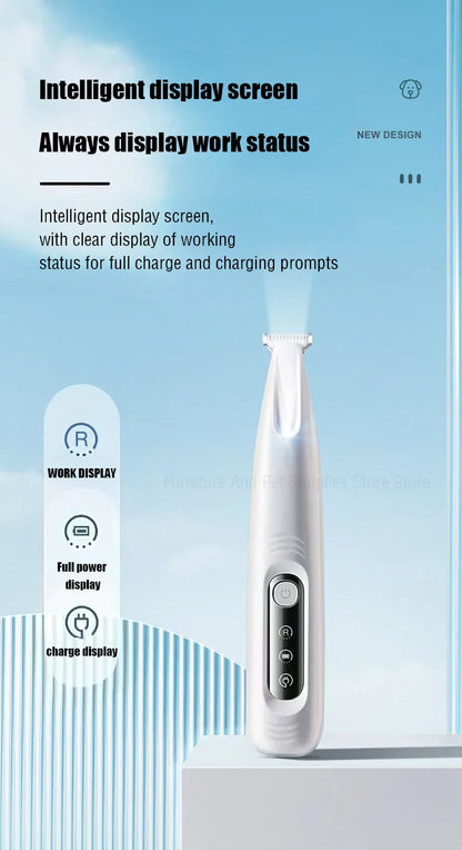 New Waterproof LED Dog Paw Trimmer – Pet Hair Clippers with LED Display & 18mm Wide Blade