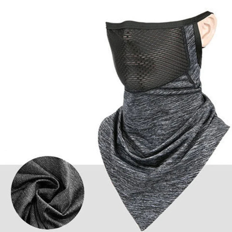 Summer Men’s Full-Face Cycling Mask – Breathable Ice Silk Neck Bandana with UV Protection