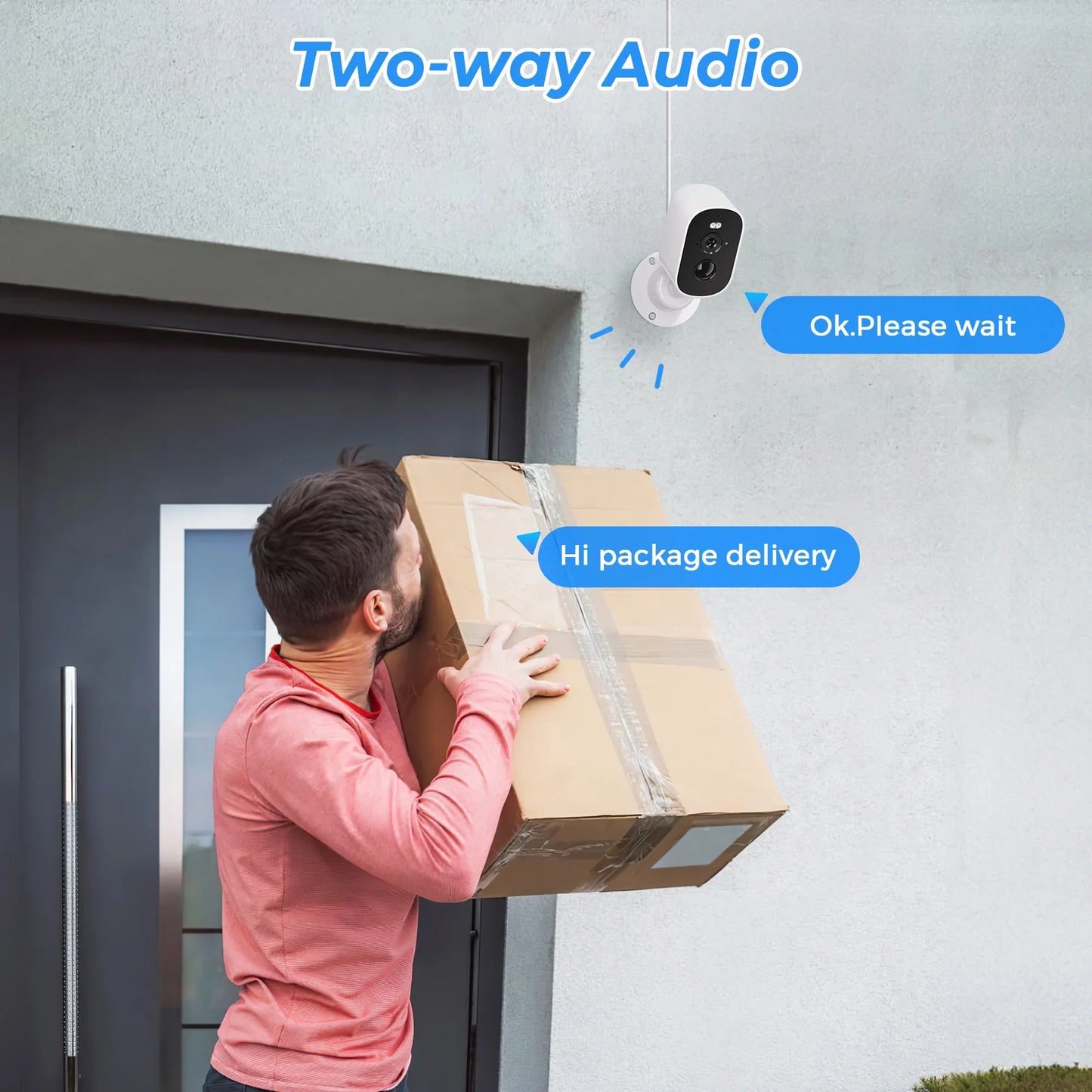 1080P WiFi Solar Security Camera – Wireless Outdoor Bullet Camera with PIR Motion Alarm, Two-Way Audio & Cloud Storage