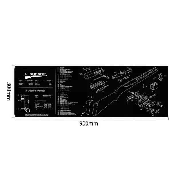 Gun Cleaning Rubber Mat Mouse Pad – AR15, AK47, Remington 870, GLOCK Gen4/Gen5, CZ-75, P220, P226, P229, Beretta 92, 1911 3D Work Mat