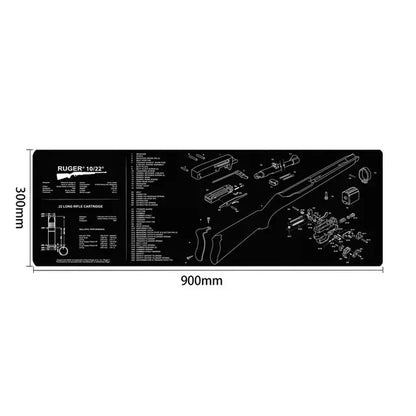 Gun Cleaning Rubber Mat Mouse Pad – AR15, AK47, Remington 870, GLOCK Gen4/Gen5, CZ-75, P220, P226, P229, Beretta 92, 1911 3D Work Mat