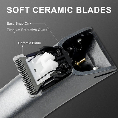 Electric Groin Hair Trimmer for Men – Waterproof Body Groomer with Replaceable Ceramic Blade