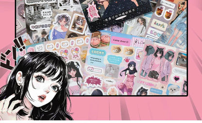 MINKYS 45 Sheets Retro Decorative Stickers – Laptop, Kpop, Toploader, Photocard Sticker Book, Kids Gift & School Stationery