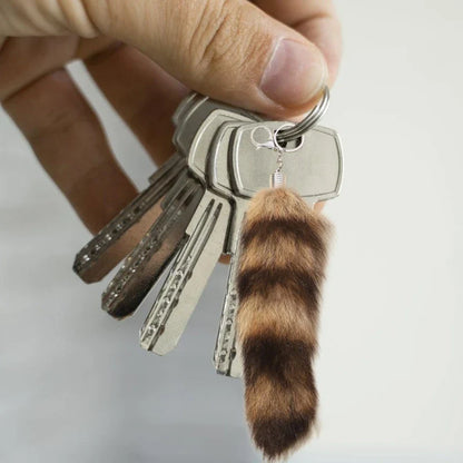 Raccoon Tail Keychain — Creative Coat Tail Key Ring Chain, Unique Gift for Men