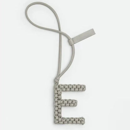 Woven Leather Letter Bag Charm – Luxury Handwoven Pendant Ornament for Women’s Handbags, Fashionable Bag Decoration Accessory