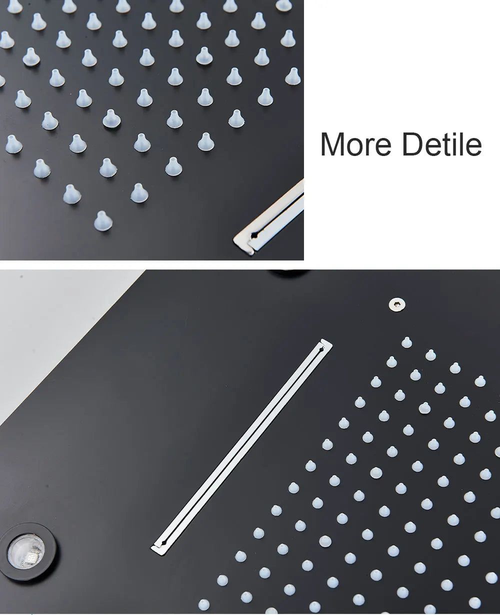 Black Ceiling Mounted LED Rainfall Shower Head – Intelligent Remote Control Concealed Waterfall Tap