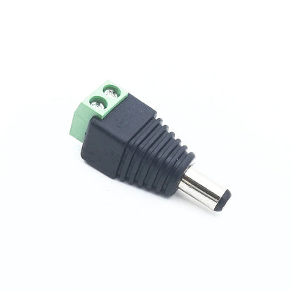 5 Pairs Welding-Free DC Plugs 5.5x2.1mm – Male & Female Green Terminal Power Connectors with Push Button