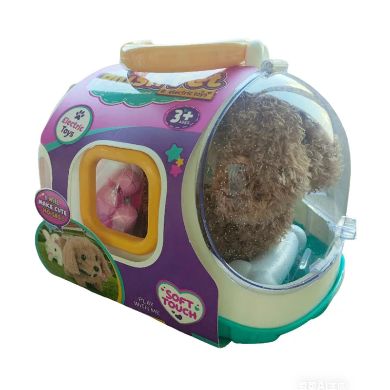 Electronic Walking Pet Dog Toy - Interactive Plush Puppy, Vibrating Automatic Moving Toy for Kids & Babies