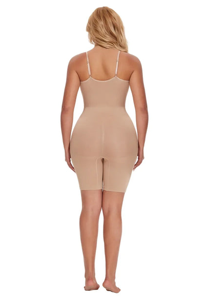 Women’s Bodysuit Shapewear Tank Top — Tummy Control Full Body Shaper with Anti-Chafing Shorts, Waist Trainer & Butt Lifter