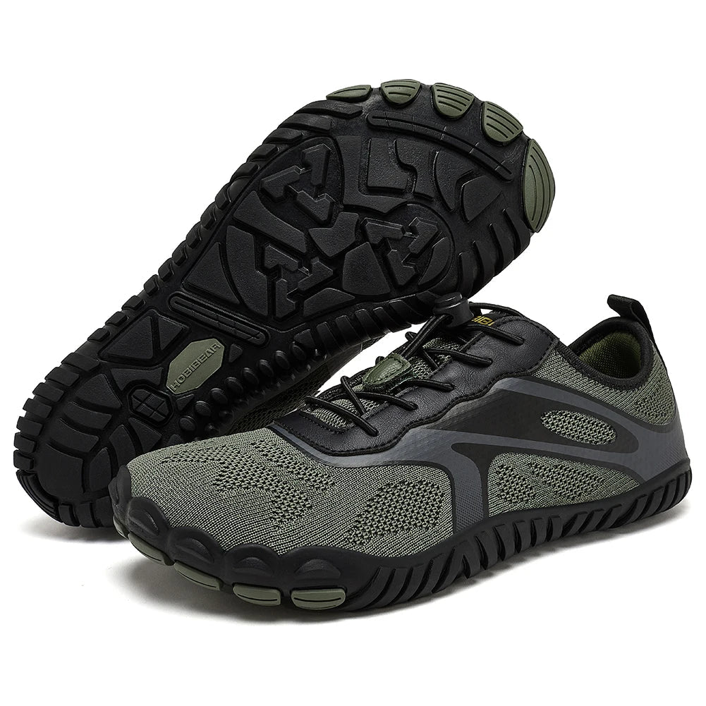 HOBIBEAR Unisex Barefoot Wide Toe Sneakers – Zero Drop Outdoor Running & Beach Walking Shoes with Elastic Band
