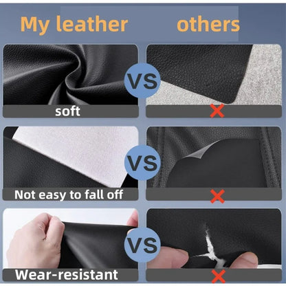300x50cm Black Self-Adhesive Leather Upholstery Patch – Car Seat, Sofa & Chair Repair Sticker for Holes