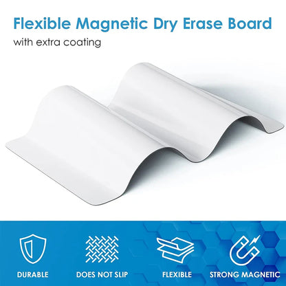 A2 Magnetic Dry Erase Whiteboard for Fridge – 23.6" x 16.5" Board with 8 Markers & Eraser
