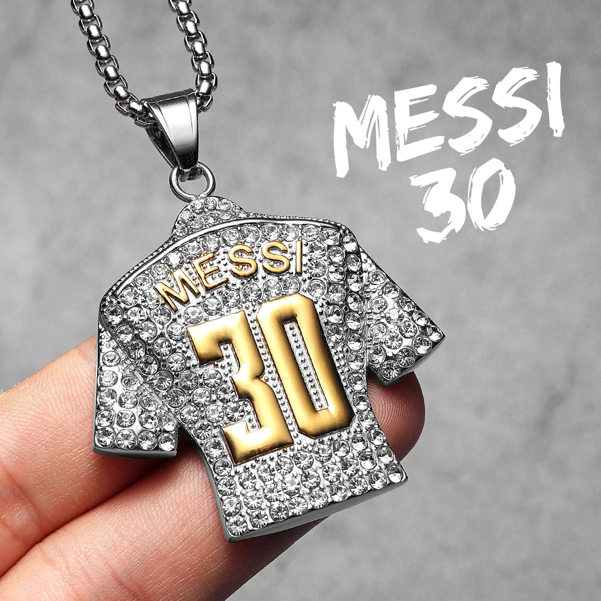 Football Legends Necklace – Messi, Cristiano Ronaldo, Neymar, Mbappé & Haaland Stainless Steel Pendant Chain Fashion Jewelry Gift for Men