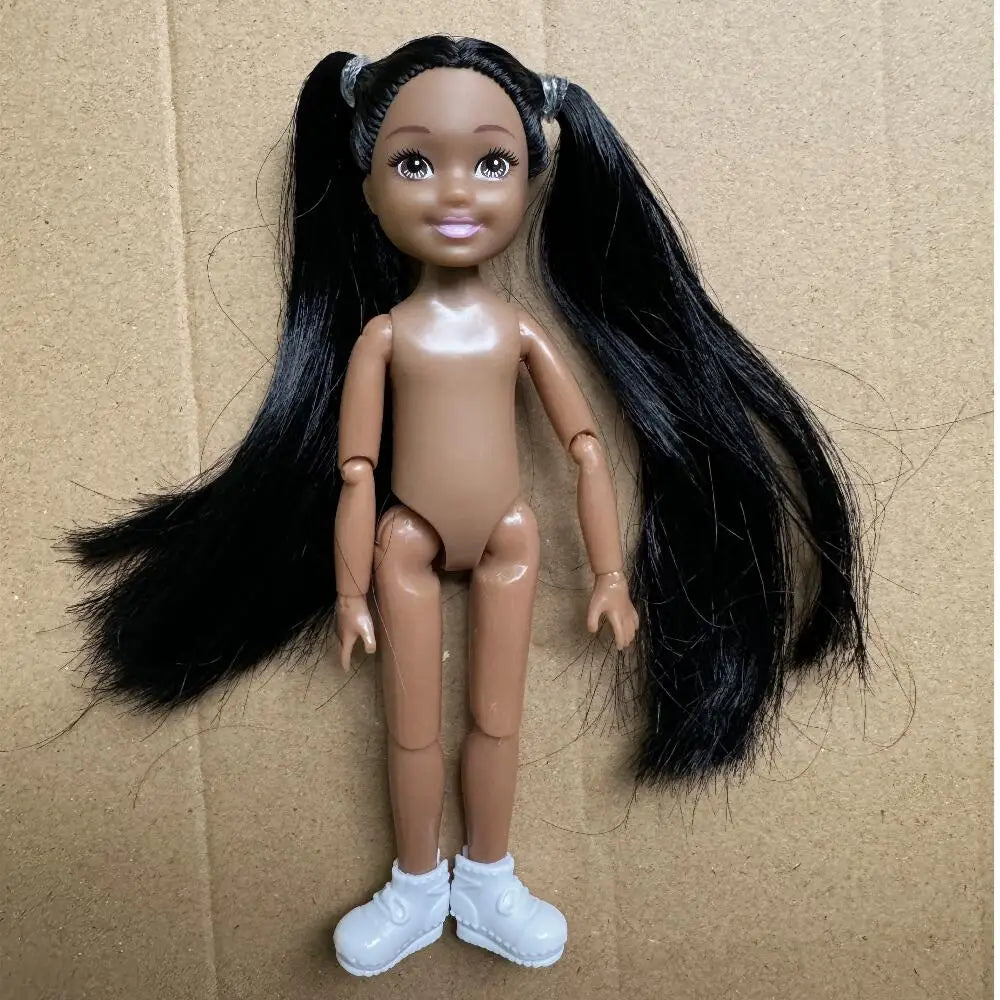 14cm Little Kelly Movable Doll — 5-Inch 1/12 BJD Reborn Toy for Boys & Girls, Dark/Light Skin, White, Blonde & Black Hair