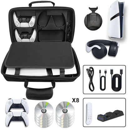 PS5 Pro Storage Bag – Portable EVA Shockproof Shoulder Bag, Anti-Drop Storage Box for Console & Accessories