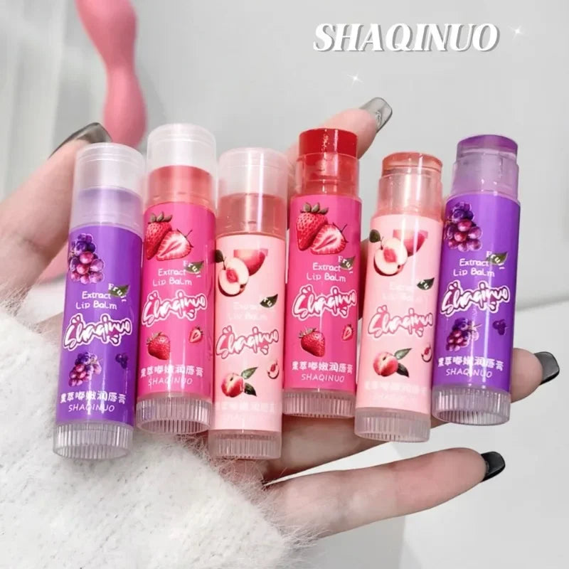 Jelly Fruit Lip Balm – Plant Extract Moisturizing Nourishing Lip Gloss, Long-Lasting Hydrating Juicy Peach Lip Care