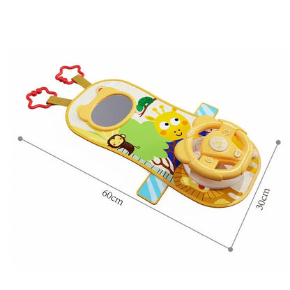 Kids Electric Copilot Steering Wheel Toy – Musical Simulated Driving Car Seat Educational Sound Toy