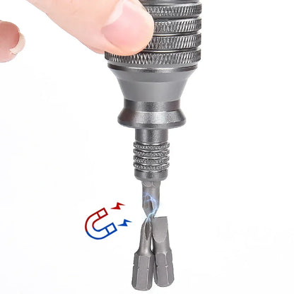 Mini Titanium Screwdriver Set — 7-in-1 Magnetic 1/4" S2 Alloy Steel Drill Bit EDC Repair Tool