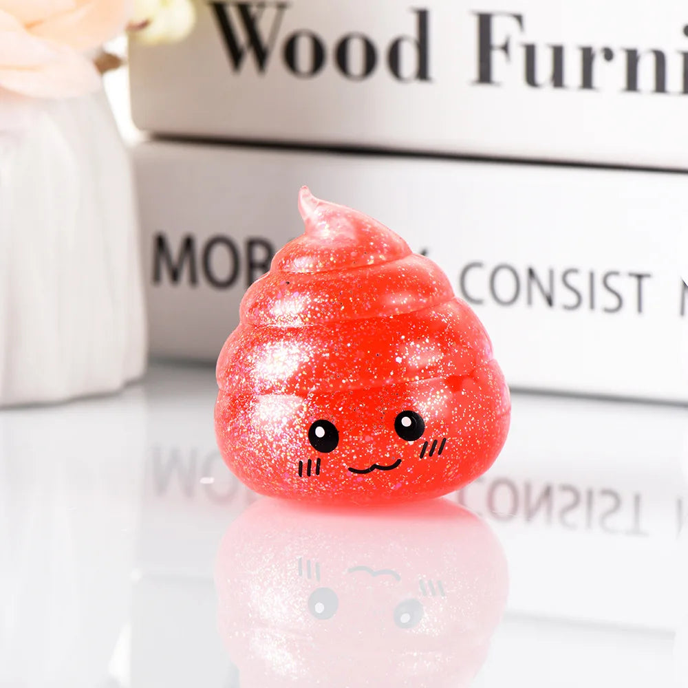Novelty Squishy Poo Stress Ball – Glitter Fidget Toy for Kids & Adults, Funny Prank Gift