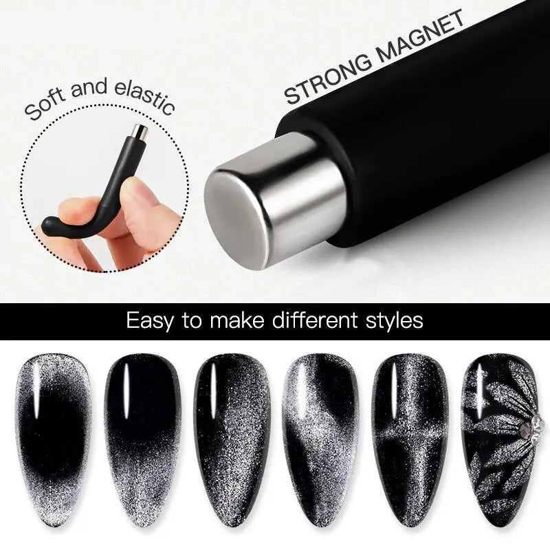 4Pcs Multi-Functional Nail Art Magnet Bars – Crystal Gel Polish Pattern Magnetic Enhancement Tools