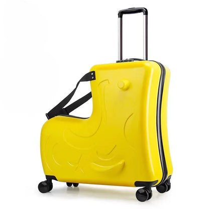 Kids Scooter Ride-On Suitcase – 360° Wheel Luggage with Pedal, Handrail, Removable Seat Belt, 20/24 Inch Cabin Bag